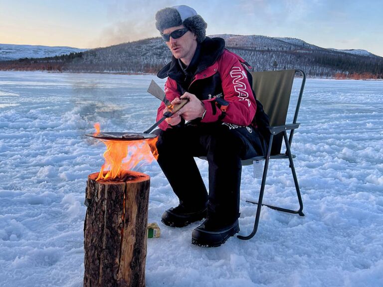 Ice fishing in Sweden